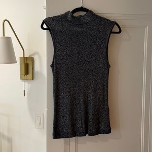 Reiss metallic mock neck sleeveless top